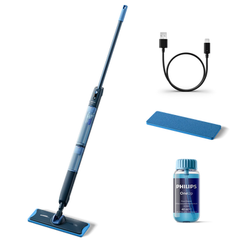 Philips XV5113/01 OneUp 5000 Series Electric Mop, Blue/Black