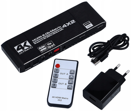 Matrix 4x2 Switch Splitter HDMI 2.0 HDR 18G UHD 4K