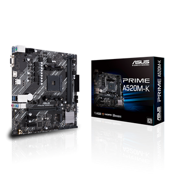 Asus PRIME A520M-K Processor family AMD Processor socket AM4 DDR4 Memory slots 2 Supported hard disk drive interfaces M.2, SATA Number of SATA connectors 4 Chipset AMD A Micro ATX