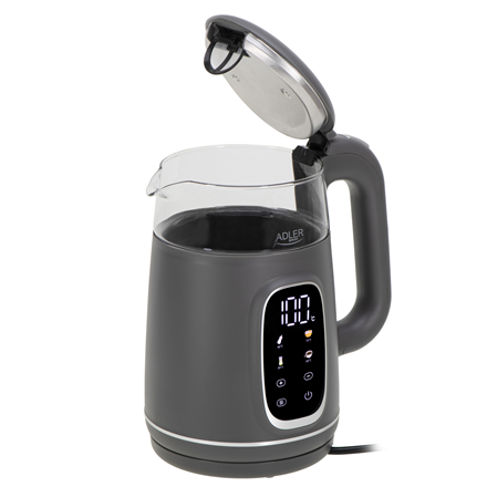 Adler Kettle with LED Display | AD 1305 | Electric | 2200 W | 1.7 L | Plastic | 360° rotational base | Grey