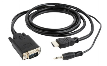 Cablexpert HDMI to VGA and Audio Adapter Cable, Single Port, 1.8m, Black | Cablexpert