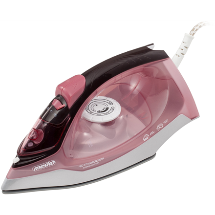 Mesko Iron MS 5028 Steam Iron 2600 W Continuous steam 35 g/min Steam boost performance 60 g/min Pink/Grey