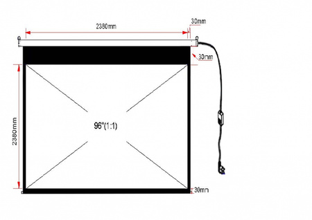 EKRAN ELEKTRYCZNY 135" 244x244cm z pilotem EA-96 1:1 ART