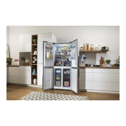 Gorenje NRM8182MX Refrigerator, E, Free standing, Side by Side, Height 182 cm, Net Fridge 278 L, Net Freezer 149 L, Grey