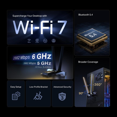 Karta sieciowa TP-Link PCI-E BE6500 Archer TBE400E