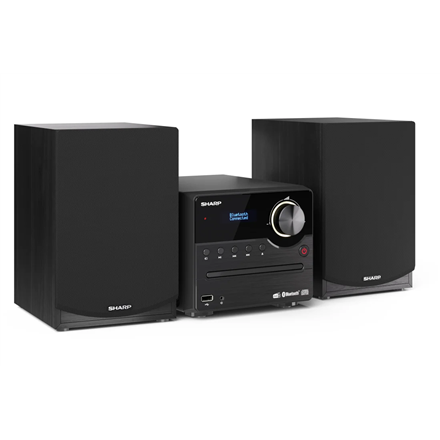 Sharp XL-B517D(BK) Hi-Fi Micro System, CD/FM/USB/Bluetooth v5.0, Aux-in, 45W, Black Sharp Hi-Fi Micro System XL-B517D(BK) USB port Wireless connection Black AUX in FM radio CD player Bluetooth