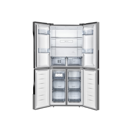 Gorenje NRM8182MX Refrigerator, E, Free standing, Side by Side, Height 182 cm, Net Fridge 278 L, Net Freezer 149 L, Grey