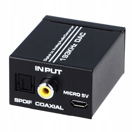 KONWERTER OPTYCZNY TOSLINK COAXIAL NA 2x CINCH RCA