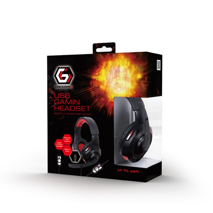 Gembird Surround USB headset GHS-U-5.1-01 Built-in microphone, Black/Red
