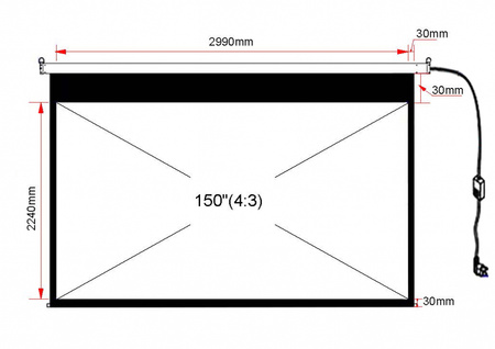 EKRAN ELEKTRYCZNY 150" 229x305cm z pilotem EA-150 4:3 ART