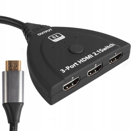 SWITCH HDMI 2.1 3x1 PRZEŁĄCZNIK 8K 4K 120HZ 240HZ