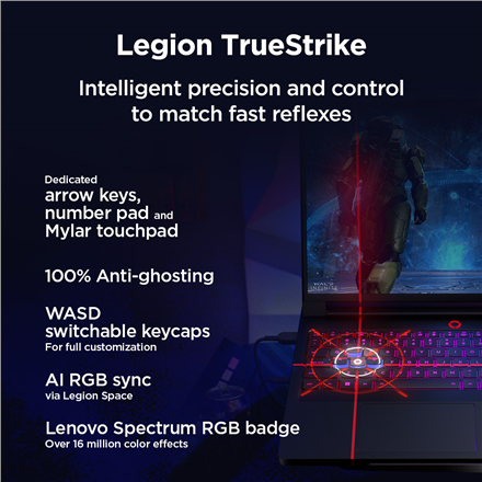 Lenovo Legion Pro 7 16IAX10H | Eclipse Black | 16 " | OLED | WQXGA | 2560 x 1600 pixels | Intel Core Ultra 9 | 275HX | 32 GB | CSODIMM DDR5 | Solid-state drive capacity 2x1000 GB | NVIDIA GeForce RTX 5080 | GDDR7 | 16 GB | Windows 11 Home | 802.11be | Blu