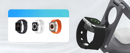 ŁADOWARKA INDUKCYJNA BEZPRZEWODOWA STACJA DOKUJĄCA 3w1 OBROTOWA 360° 20W