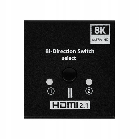 SWITCH HDMI 2.1 2x1 SPLITTER 1x2 8K DWUKIERUNKOWY