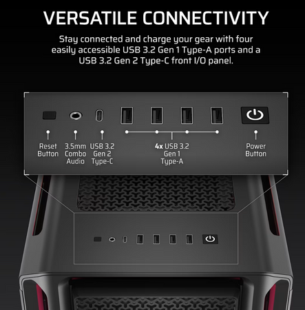 Corsair PC Case | iCUE LINK 5000T LX RGB | Black | Mid-Tower | Power supply included No