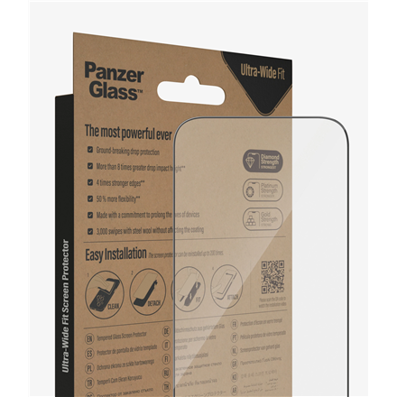 PanzerGlass Screen protector Apple iPhone 14 Pro Glass Clear Ultra-Wide Fit; Easy installation; Fingerprint resistant