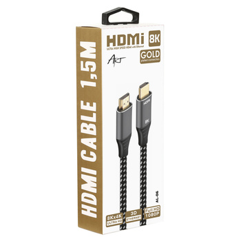 KABEL HDMI HDMI 2.1 8K 1,5m HQ pozłacany AL-06 ART