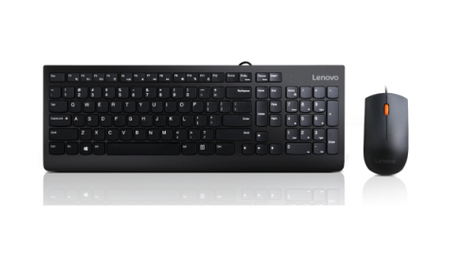 Lenovo USB Combo Keyboard & Mouse 300 Keyboard and Mouse Combo A keyboard & mouse combo that features a modern, space-saving design giving your desk a clean and stylish appeal. To go along with its design, the keyboard features a waterproof exterior keepi