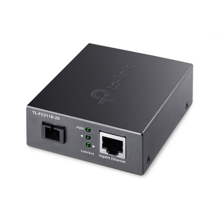 TP-LINK | Gigabit Single-Mode WDM Media Converter | TL-FC311B-20 | Gigabit SC Fiber Port | 10/100/1000 Mbps RJ45 Port (Auto MDI/MDIX)