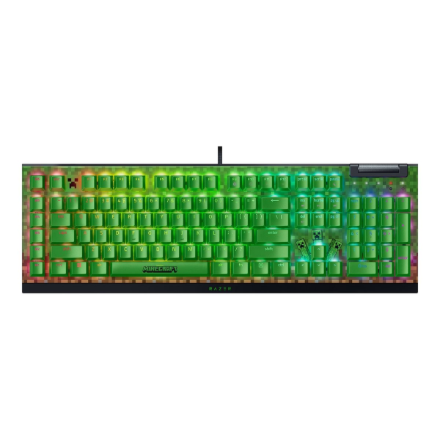 Razer BlackWidow V4 X | Gaming keyboard | Wired | US | Minecraft Edition | Razer Green Mechanical Switches (Clicky)