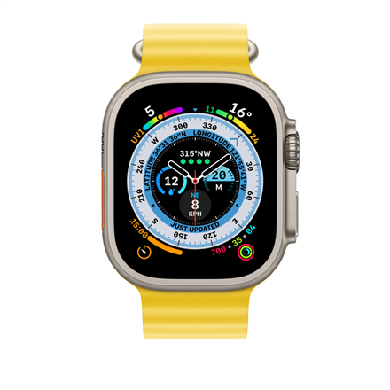 Apple Ocean Band Extension 49 Strap fits 130–200mm wrists Yellow Fluoroelastomer