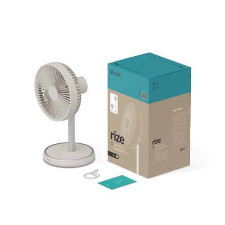 Duux Fan | Rize Flex | Stand Fan | Greige | Diameter 21 cm | Number of speeds 4 | Oscillation | 10 W | No