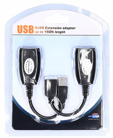 PRZEDŁUŻACZ USB MYSZKI EXTENDER RJ45 PO LAN 60M 5e