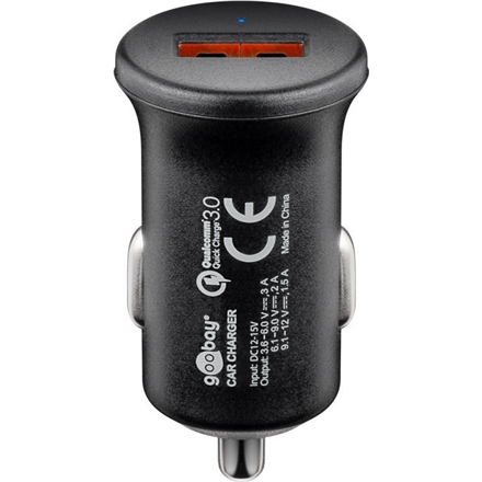 Goobay Quick Charge QC3.0 USB car fast charger USB 2.0 Female (Type A) Cigarette lighter Male