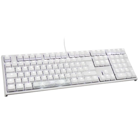 Ducky One 2 White Edition PBT Gaming Tastatur, MX-Blue, weiße LED - weiß