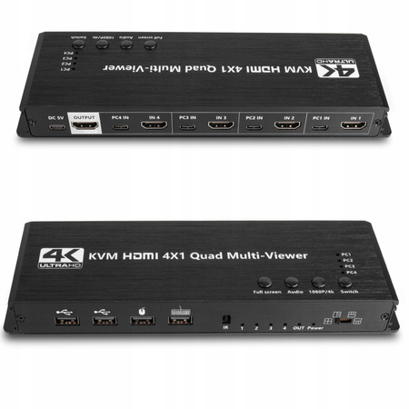 PRZEŁĄCZNIK KVM HDMI 4x1 DZIELNIK 4xUSB MULTVIEWER