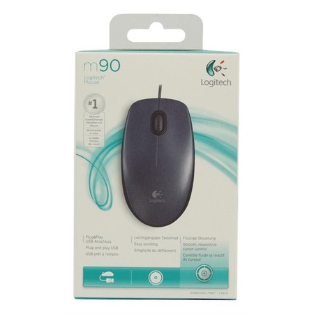 Logitech | M90 | Mouse | Wired | USB Type-A | Black