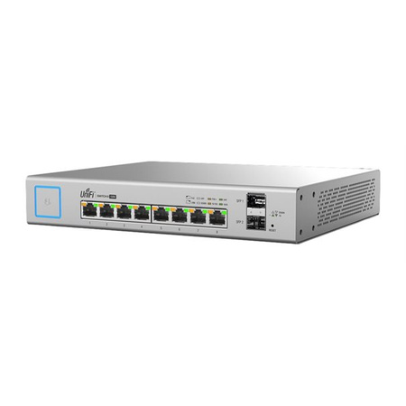 Ubiquiti Switch Unifi US-8-150W Web managed Desktop 1 Gbps (RJ-45) ports quantity 8 SFP ports quantity 2 PoE ports quantity 8 PoE+ ports quantity 4 PoE/Poe+ ports quantity 8 Passive PoE ports quantity 4 Power supply type internal 150W