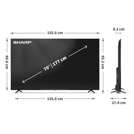 Sharp 70HP5265E | 70 | Smart TV | Google TV | UHD