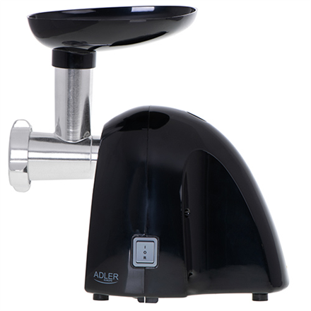 Adler Meat mincer AD 4811 Black 600 W Number of speeds 1 Throughput (kg/min) 1.8 3 replaceable sieves: 3mm for grinding poppies and preparing meat and vegetable stuffing; 5mm for meatballs, Roman roast and beef burgers; 7mm for coarsely ground sausages,