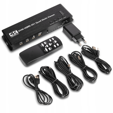 PRZEŁĄCZNIK KVM HDMI 4x1 DZIELNIK 4xUSB MULTVIEWER