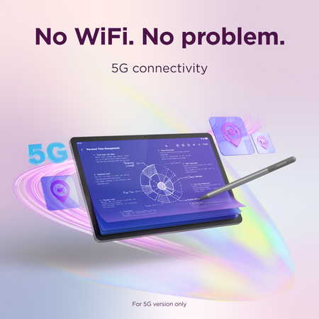 Lenovo Tab (without power adapter) | Idea Tab | 11 " | Polar Blue | IPS | 2560 x 1600 pixels | MediaTek | Dimensity 6300 | 8 GB | Soldered LPDDR4x | 128 GB | 5G | Wi-Fi | Front camera | 5 MP | Rear camera | 8 MP | Bluetooth | 5.2 | Android | 15 (OS upgrad