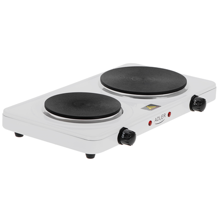 Adler Hot Plate | AD 6520 | Number of burners/cooking zones 2 | White | Electric
