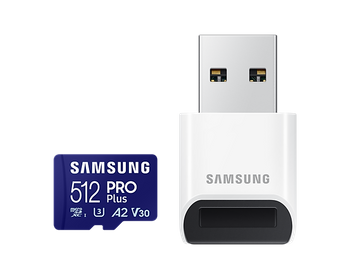 Samsung PRO Plus microSD Card with USB Adapter 512 GB MicroSDXC Flash memory class U3, V30, A2