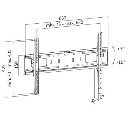 Logilink BP0018 TV Wall mount, 37"-70", tilt+5°-10°, 56mm Logilink