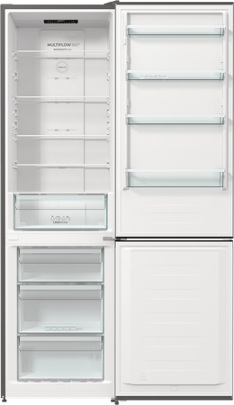 Refrigerator | NRK6202ES4 | Energy efficiency class E | Free standing | Combi | Height 200 cm | No Frost system | Fridge net capacity 235 L | Freezer net capacity 96 L | Display | 38 dB | Grey