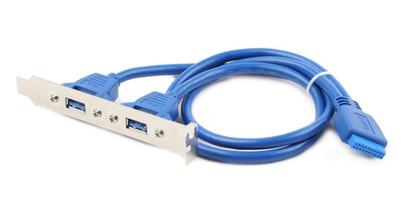 Gniazdo na śledziu Gembird CC-USB3-RECEPTACLE do obudowy (2x USB 3.0)