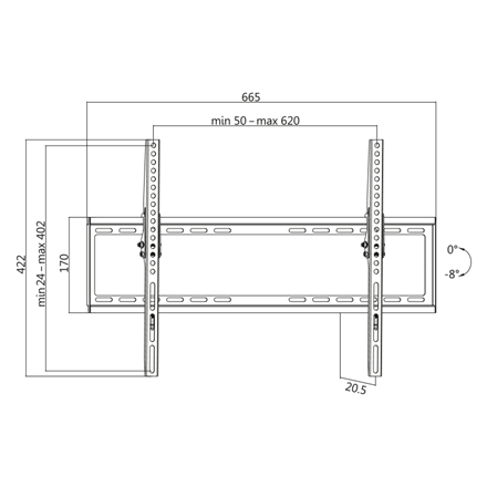 Logilink BP0039 TV Wall mount, 37"-70"", tilt, small Logilink Wall Mount BP0039 37-70 " Maximum weight (capacity) 35 kg Black