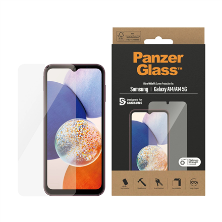 PanzerGlass Ultra Wide fit Screen Protector Samsung  Galaxy A14/A14 5G Transparent
