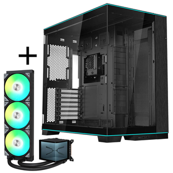 Lian Li O11D EVO RGB + TRYX PANORAMA ARGB Chłodnica cieczowa typu „wszystko w jednym” – czarna, 360 mm