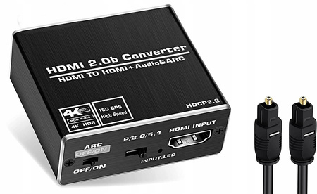 Ekstraktor HDMI 2.0 TOSLINK KONWERTER ARC 5.1 HDCP