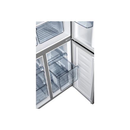 Gorenje NRM8182MX Refrigerator, E, Free standing, Side by Side, Height 182 cm, Net Fridge 278 L, Net Freezer 149 L, Grey