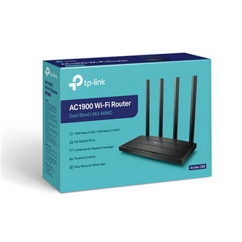 TP-LINK AC1900 Wireless MU-MIMO Wi-Fi 5 Router Archer C80 802.11ac 1300+600 Mbit/s 10/100/100 Mbit/s Ethernet LAN (RJ-45) ports 4 Mesh Support No MU-MiMO Yes No mobile broadband Antenna type 4xFixed