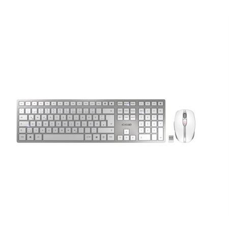 Cherry Desktop DW 9100 SLIM [DE] WL AES silver BT Lithium Akku - wochenlange Nutzung ohne Aufladung