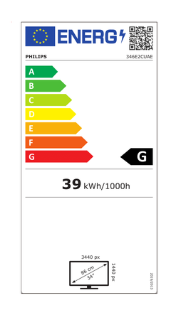 Philips UltraWide LCD Monitor 346E2CUAE 34 ", VA, WQHD, 3440 x 1440, 21:9, 4 ms, 300 cd/m², Black