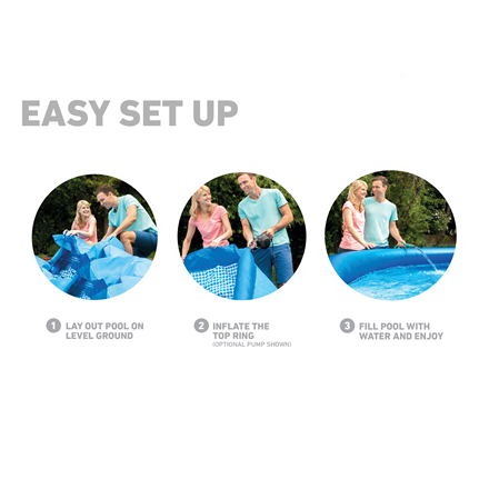 Intex Easy Set Pool Set with Filter Pump, Safety Ladder, Ground Cloth, Cover Blue